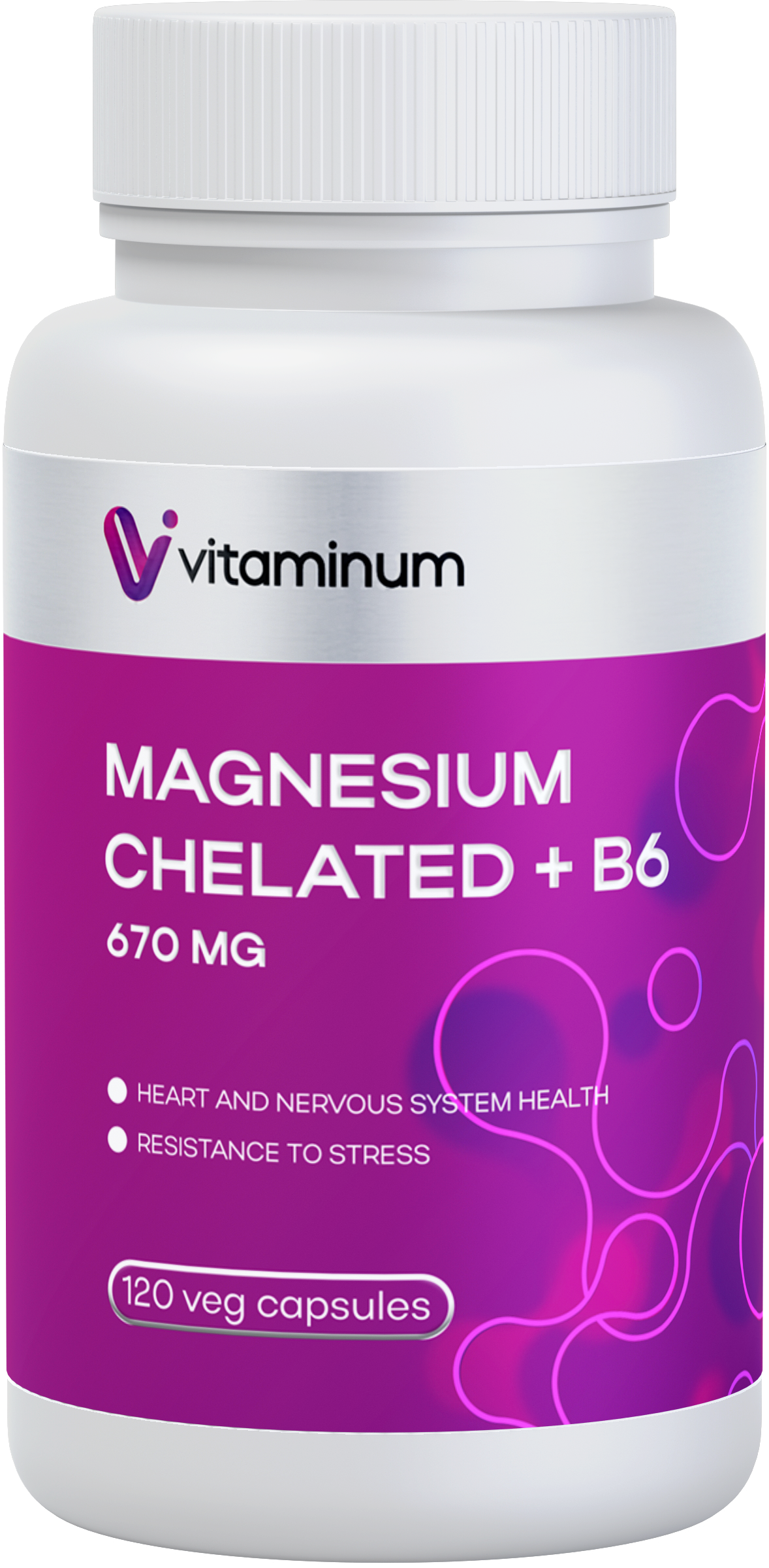  Vitaminum МАГНИЙ ХЕЛАТ + витамин В6 (670 MG) 120 капсул 800 мг  в Качканаре